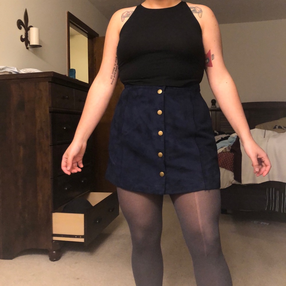 Suede/velvet a-line skirt - runs more like an 8